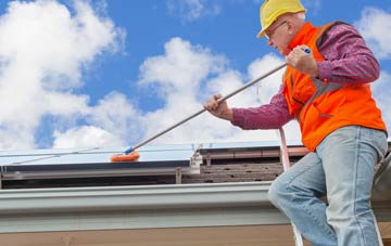 Wooden soft wash roof cleaning